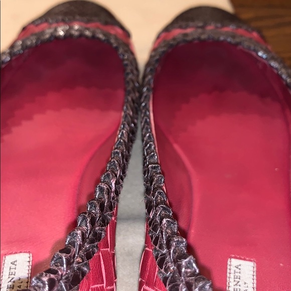 Bottega Veneta Snakeskin Trim Intrecciato Flats - Picture 8 of 11